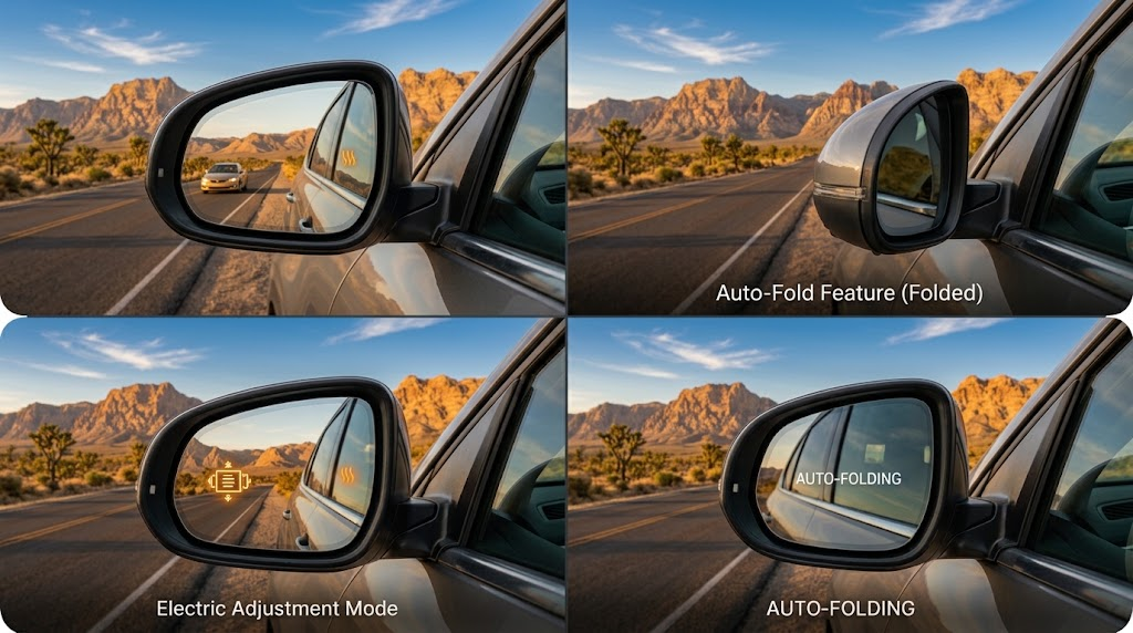 Auto-fold electric car mirror